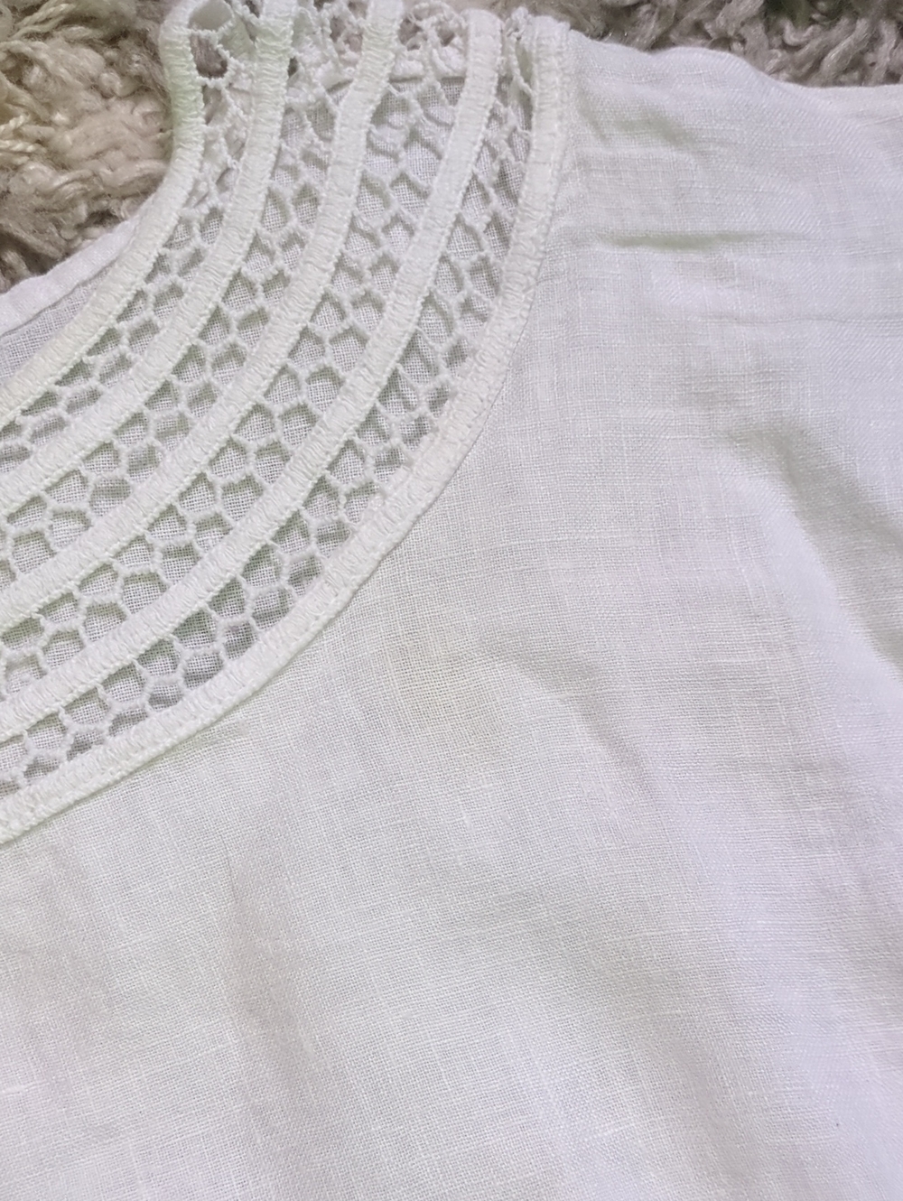 3 Linen Top Bundle Made in Italy St. Tropez West White Blouses Mixed Sizes - Picture 9 of 16